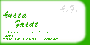anita faidt business card
